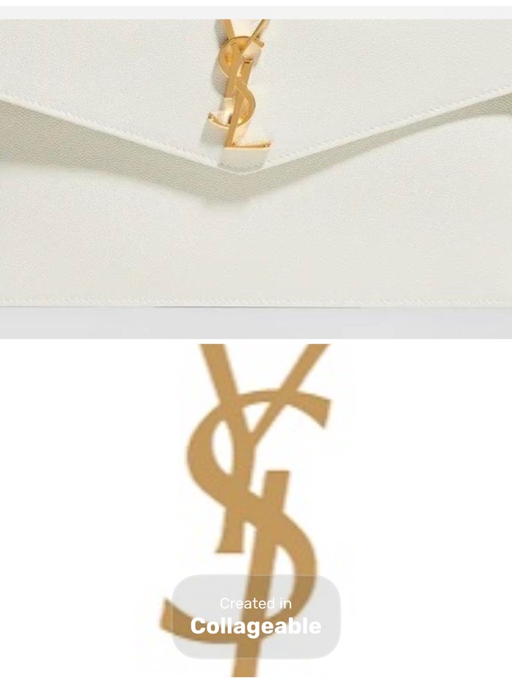‼️WOW‼️Saint Laurent Cream Envelope Crossbody with Gold YSL Accent.
